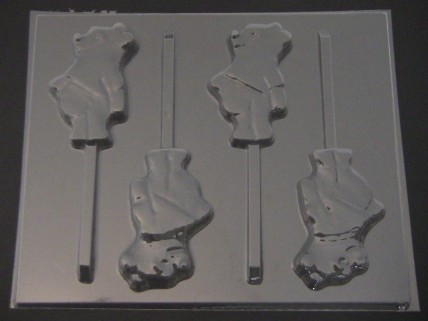 138sp Honey Bear Chocolate or Hard Candy Lollipop Mold 